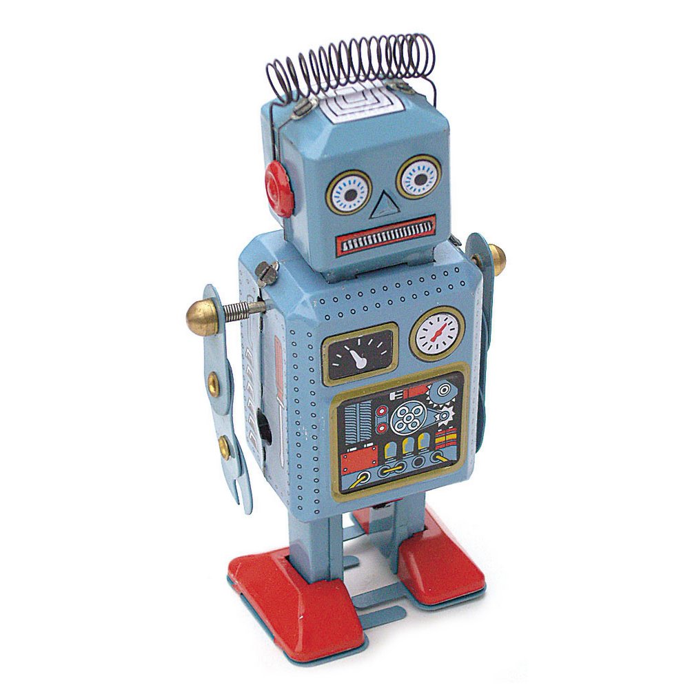 12 cm Schlüsselroboter - Mechanischer Metallgegenstand - Spielzeug von gestern - Sammlerstück