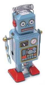 12 cm Schlüsselroboter - Mechanischer Metallgegenstand - Spielzeug von gestern - Sammlerstück