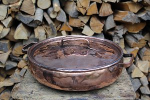 Hand-Tinned Round Copper Cooking Pot – Artisan Cookware for Risotto, Stews - handmade copper pot