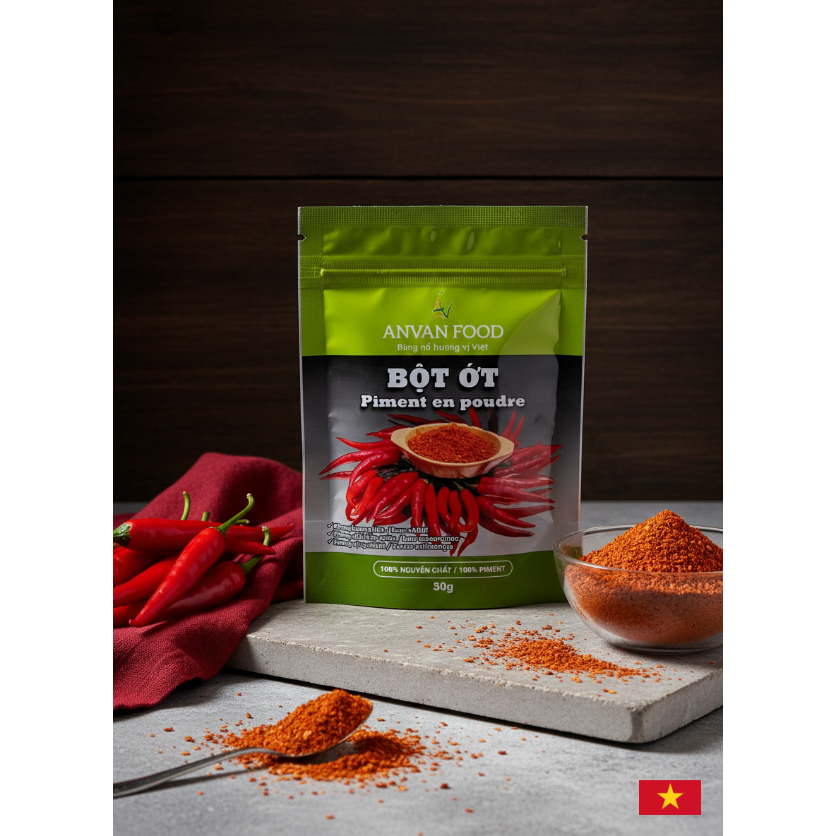 Piment en poudre - sachet 40g - lot de 6