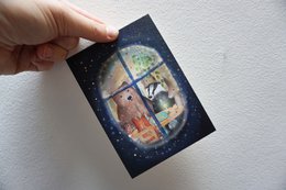 Play Christmas card game by the window