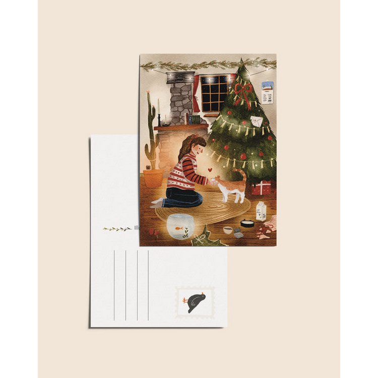 “Christmas with Juna” – A6 Illustrated Card | 350gsm Tintoretto Gesso