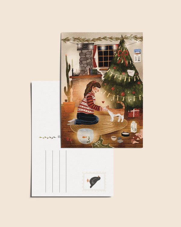 “Christmas with Juna” – A6 Illustrated Card | 350gsm Tintoretto Gesso