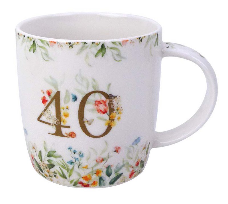 DUO Occasional Mug 400ml, Birthday “40”, in a giftbox with a ribbon