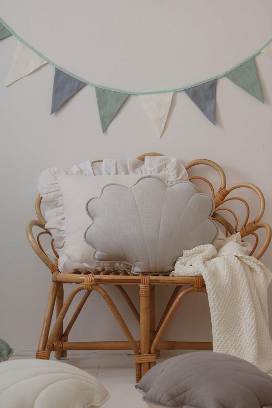 Almohada de concha de lino "Pigeon Grey"