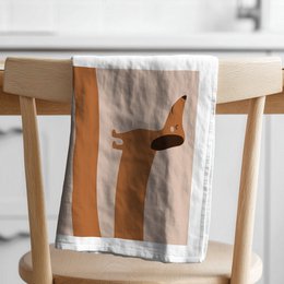 1 - Tea towel Dachshund - organic cotton - No. 1