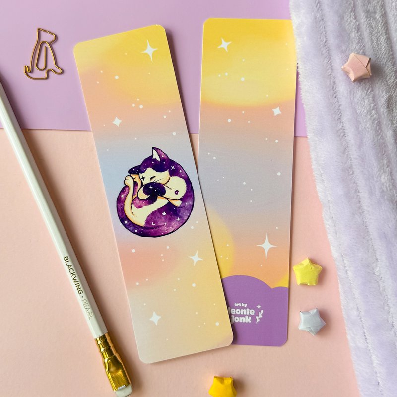 Galaxy Cat lamineret bogmærke