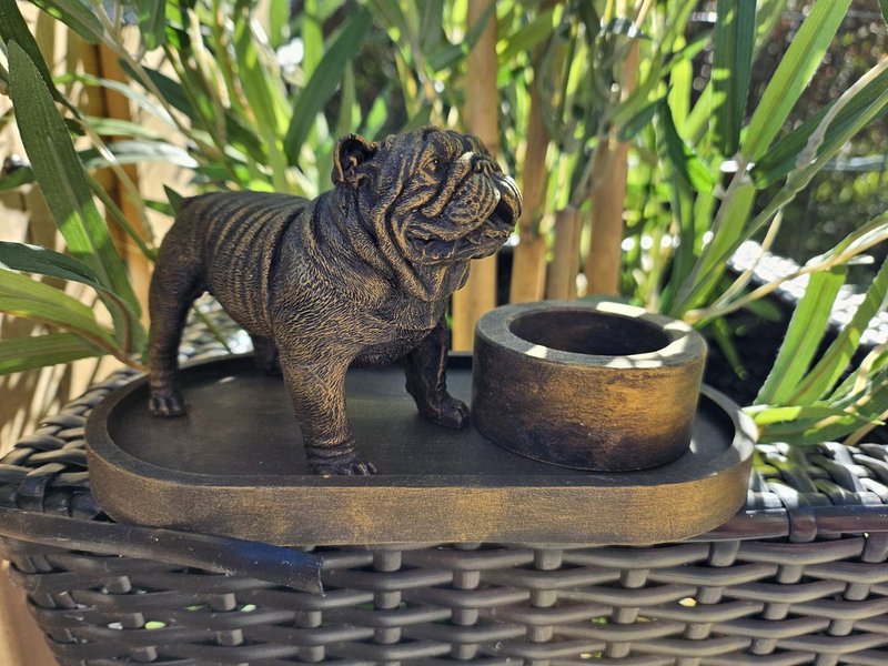 Fyrfadslysholder Engelsk Bulldog
