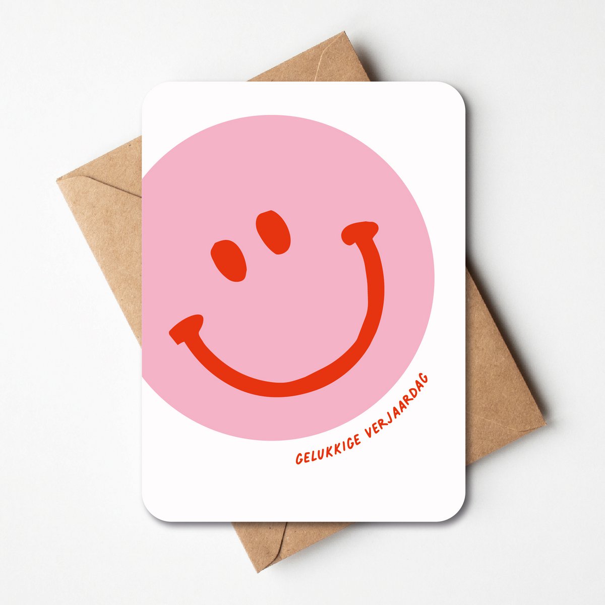 Verjaardagskaart | Smiley roze