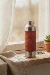 Borraccia in acciaio inox con manicotto in sughero - bottiglia thermos - 750 ml, senza filtro per il tè