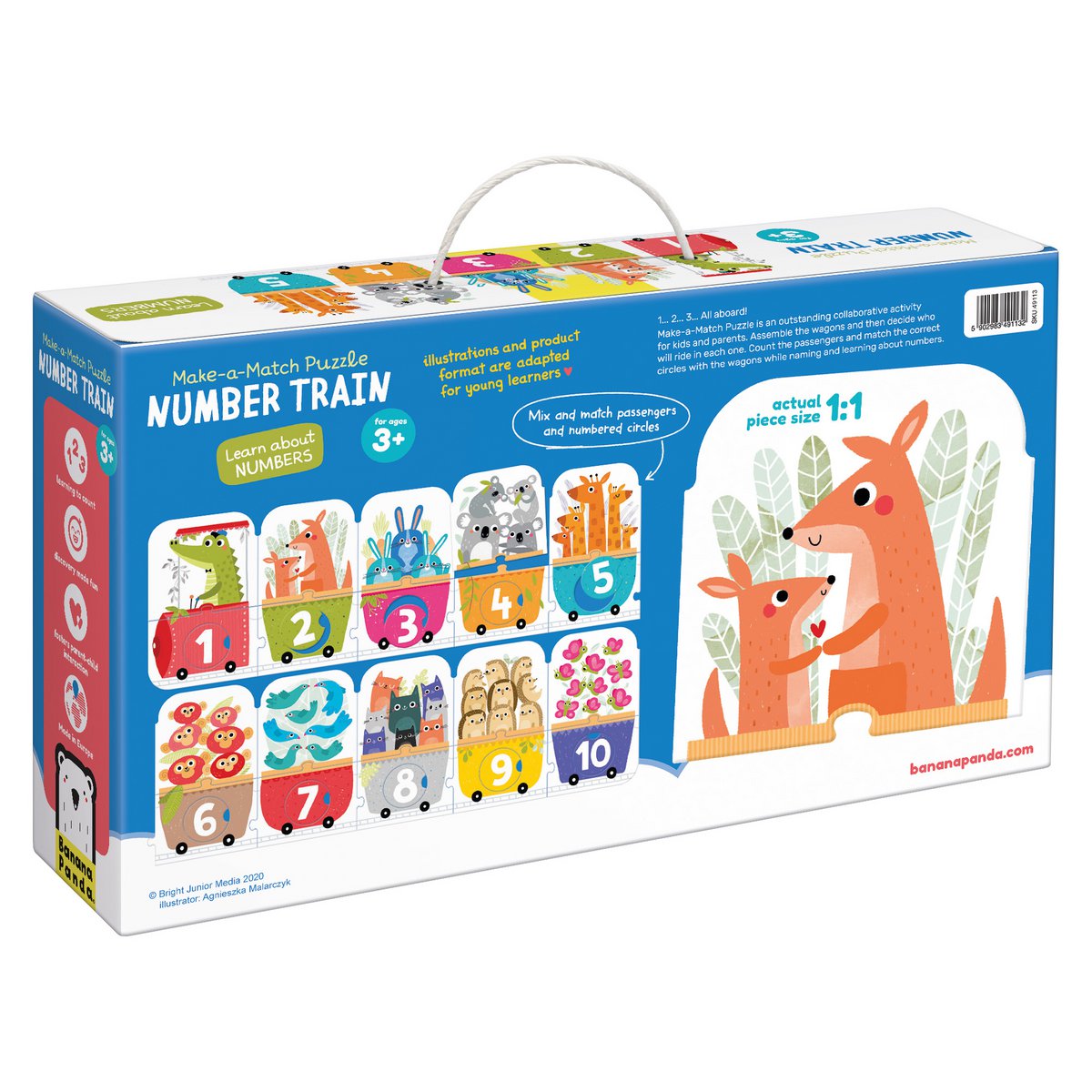 Make-a-Match Puzzel Nummer Trein 3+