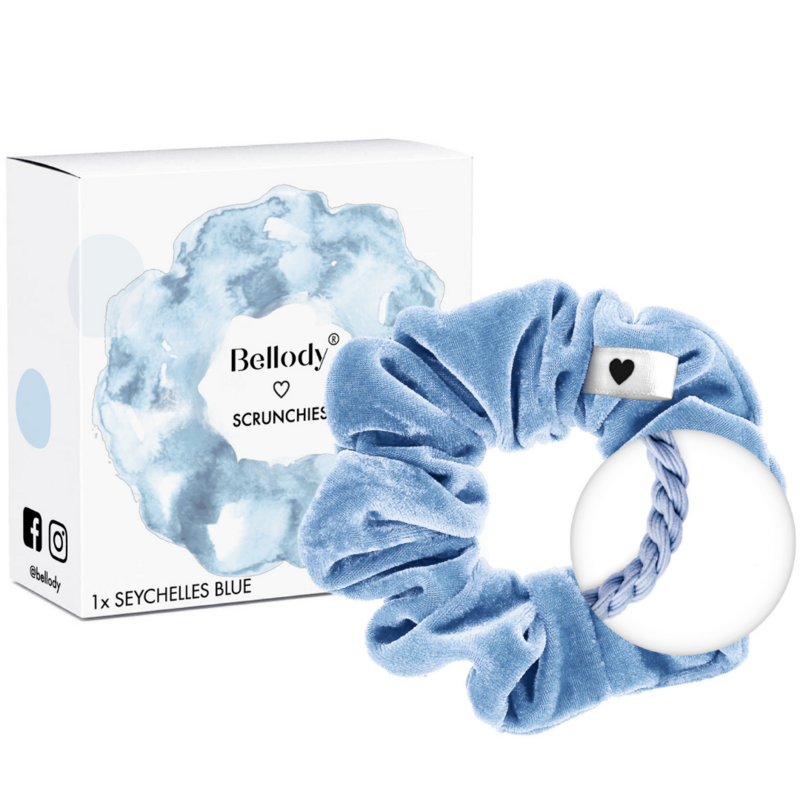 Samt-Scrunchie Hellblau - Bellody® (1 Stück - Seychelles Blue)