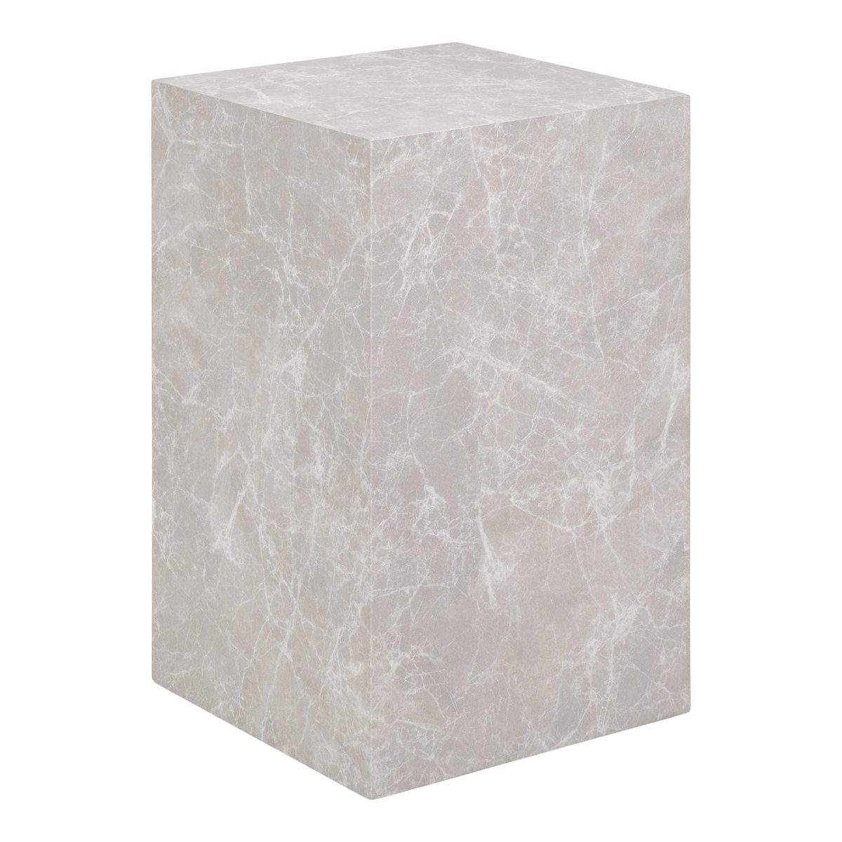 Prager Beistelltisch – Marmor, Holz, 30 x 30 x 50 cm