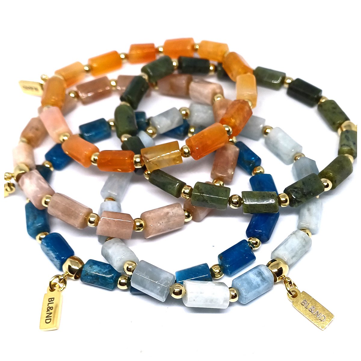 Edelsteen kolom stretch armband