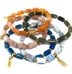 Bracciale elasticizzato con colonna di pietre preziose