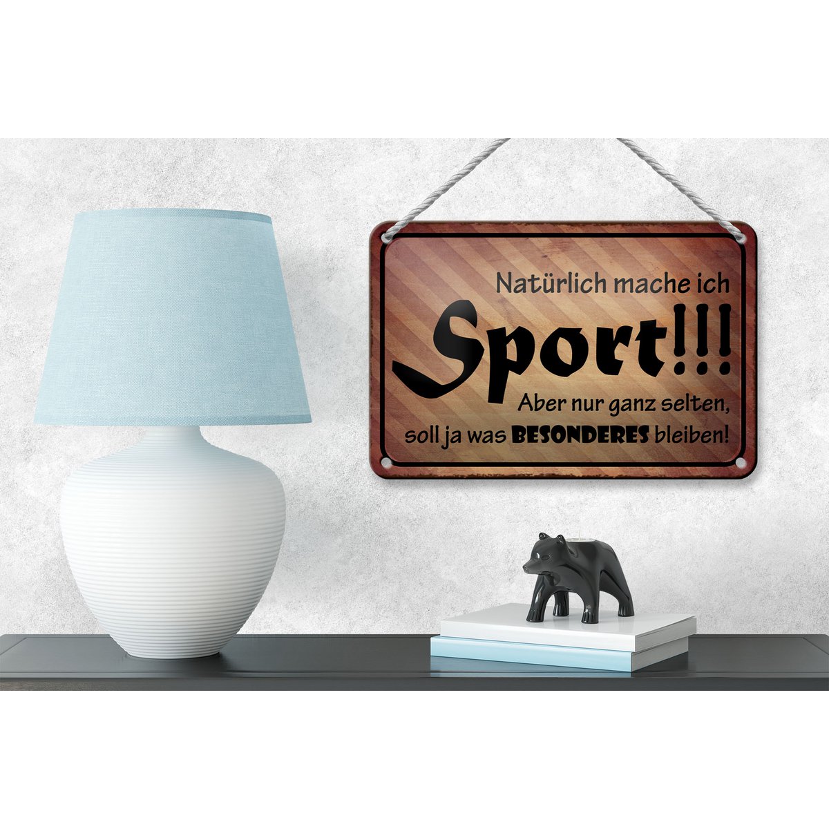 Tin sign saying 18x12cm of course I do sports but decoration