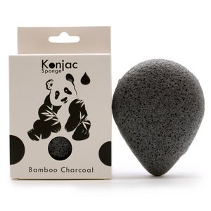 TKong-01-6xTeardrop Konjac Spons - Bamboe Houtskool