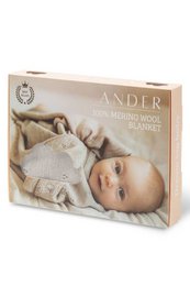 APOLLO Babydecke – 100 % Merinowolle – Taupe