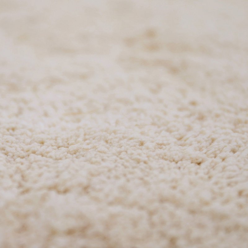 Round washable cotton rug with crochet finish PERLA SABLE
