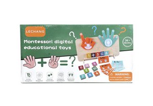 Montessori wooden board with felt hands fingers numbers counting and arithmetic toy
