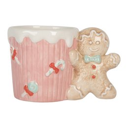 Mok 350 ml Roze Keramiek Gingerbread man