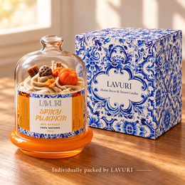 LAVURI Spicy Pumpkin – Handmade Soy Candle Under Glass