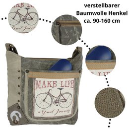 Sac bandoulière femme Sunsa. Sac à main en toile (toile) & cuir. Sac à bandoulière style vintage. Grand sac à bandoulière pour femme.