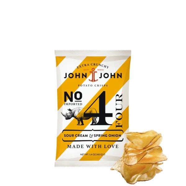John & John Chips Crisps Sour Cream & Spring Onion 40g Tüte