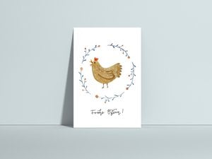 Osterkarte, Huhn, Frohe Ostern!