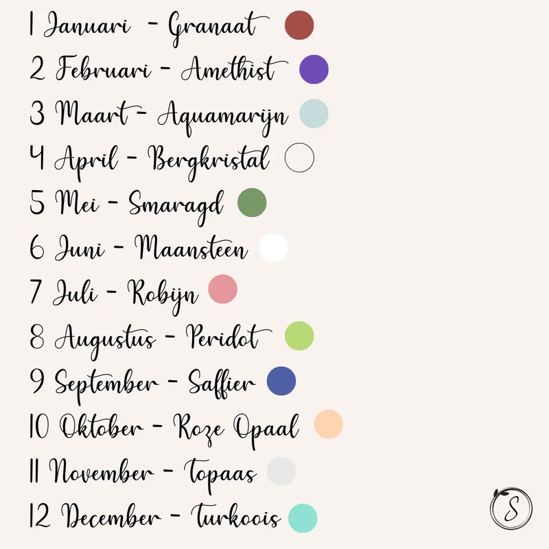Birthstone Armbånd - Sølv (kan bestilles pr. måned)