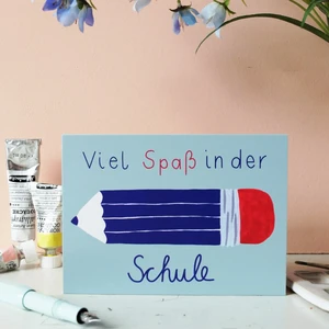 Ansichtkaartpen terug naar school groen