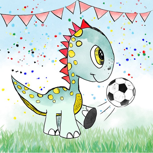 Invitation to a dino football party