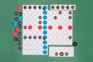 Field of hundreds with numbers for the magnetic board with reversible plates and arithmetic symbols