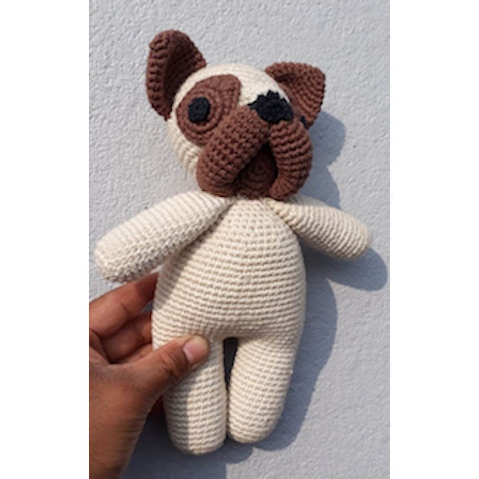 Luna-Leena bulldog Lewis - organic cotton - hand crocheted in Nepal