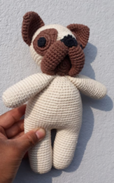 Luna-Leena bulldog Lewis - organic cotton - hand crocheted in Nepal
