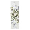 Linen table runner - Blue Flower Garden