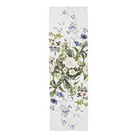 Linnen Table Runner - Blue Flower Garden
