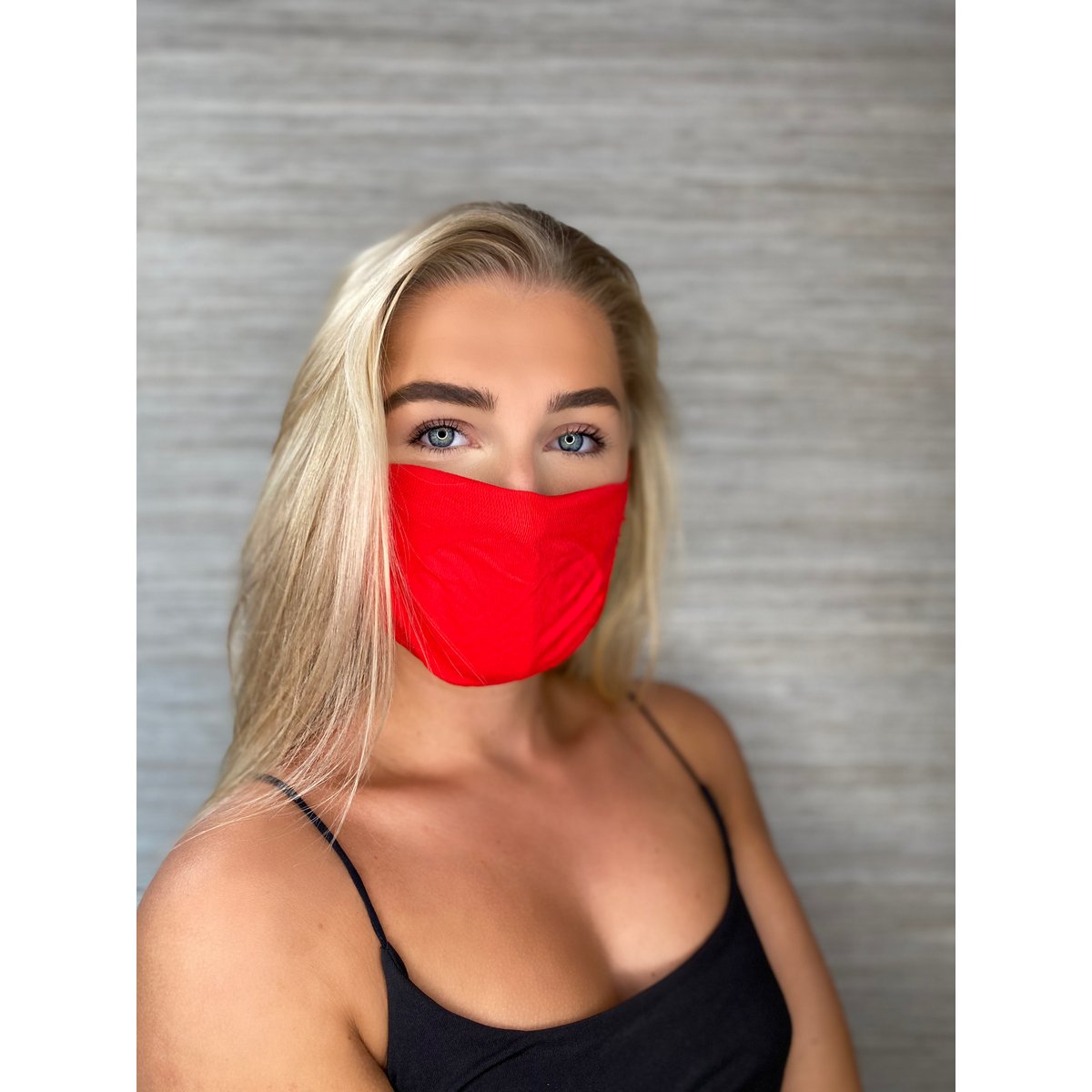 Sports mouth cap washable 2-layer Red