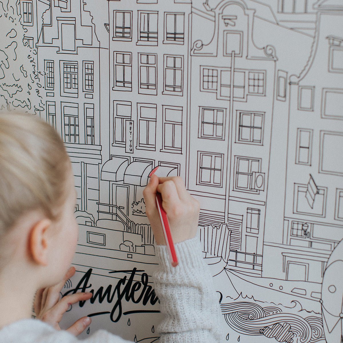 Schilderbehang en XXL mural "Little Artists"