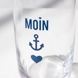 Longdrinkglas aus Kristall „Moin-Anker-Herz“ – maritimes Design, Made in EU