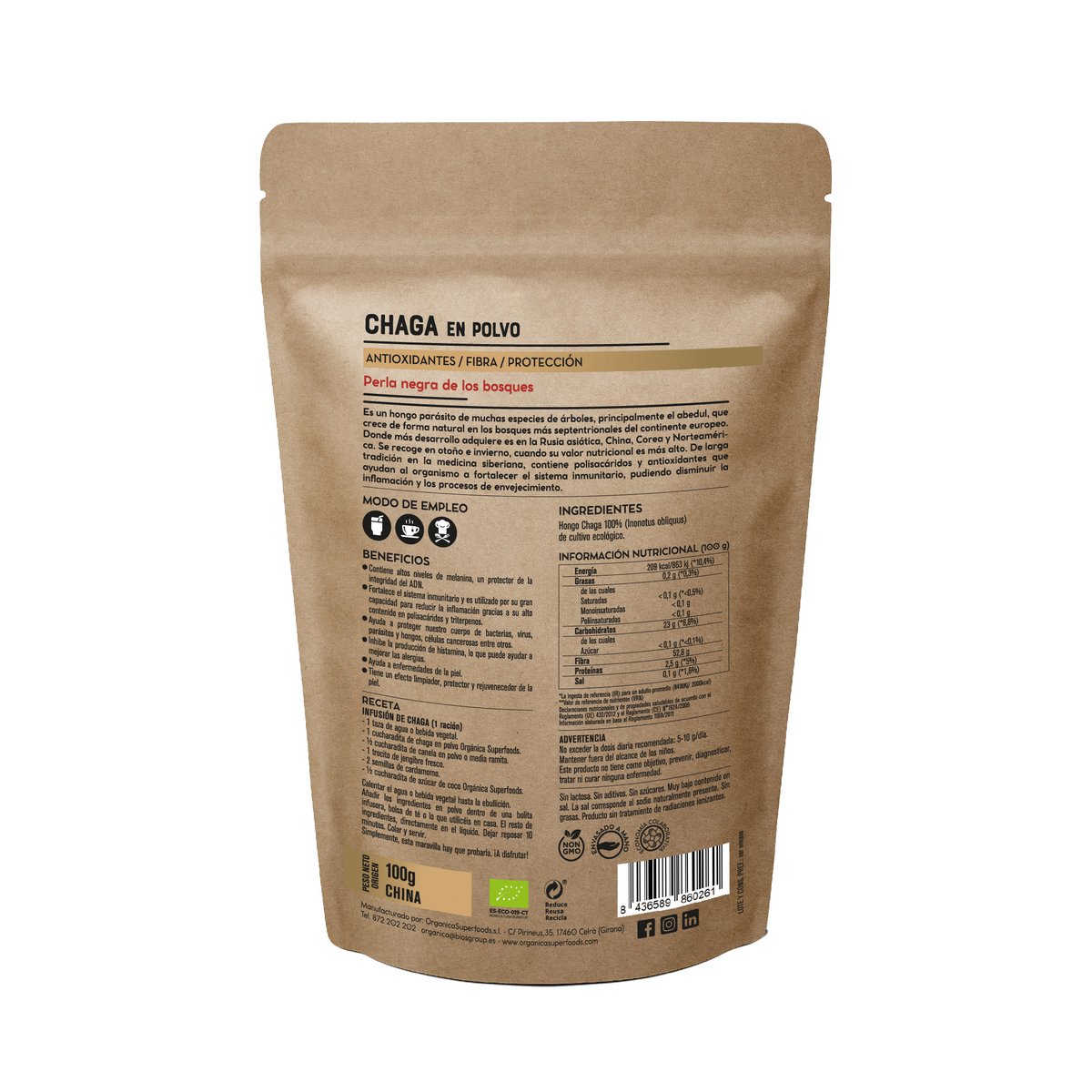 Poudre de chaga bio