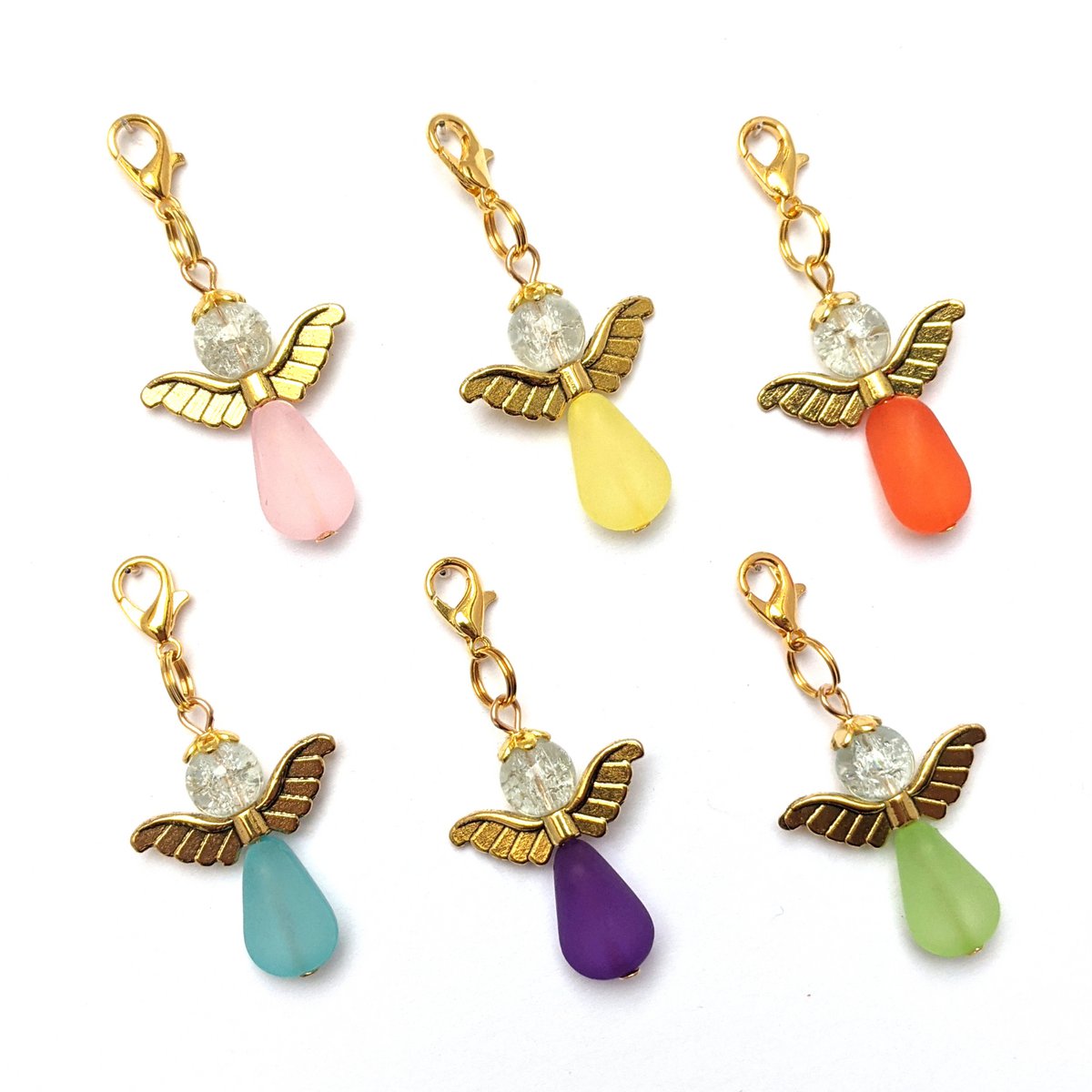 Guardian Angel "Emma" Keychain, set de 6 series, de color oro