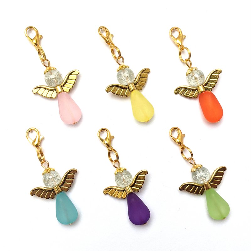 Guardian angel "Emma" keychain, 6-series set, gold-colored