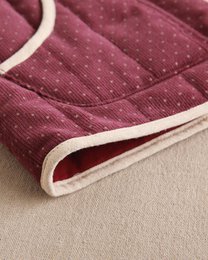 Paars corduroy vest voor meisjes met beige stippen P78-11604145