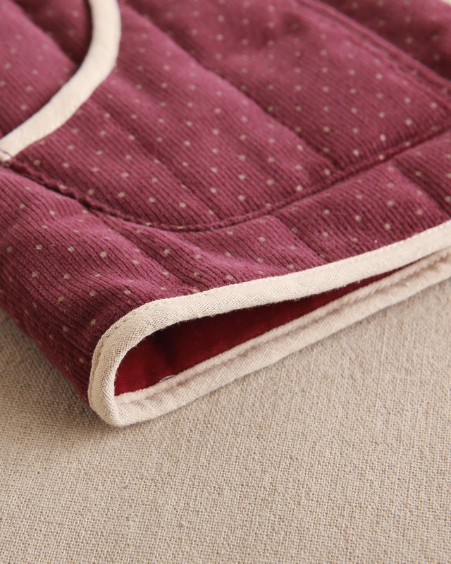 Paars corduroy vest voor meisjes met beige stippen P78-11604145