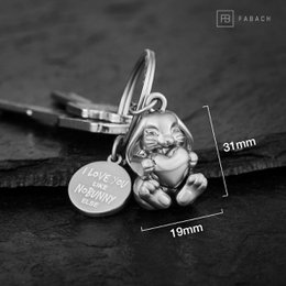 "I love you like nobunny else" rabbit keychain "Bunny" with engraving - loving lucky charm with heart