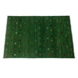 Soumak Everglade Green Kilim Rug