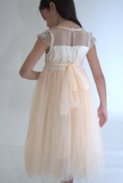 ANABELLA ceremony dress - Peach - Size: 120 cm (4/5 years)