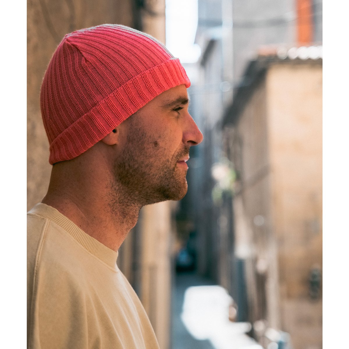 Pink uld og akryl hue