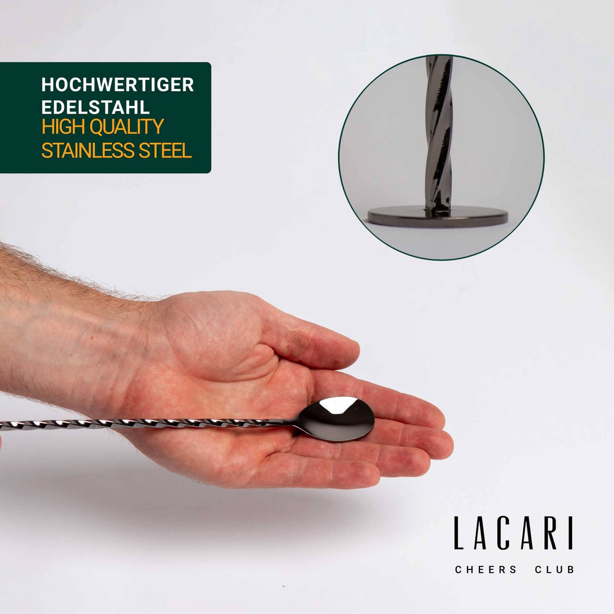 LACARI Premium Cocktailset | 3-delige barmanset | roestvrij staal | Zwart